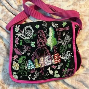 Alice Themed Black and Pink Women's Bag